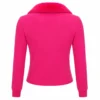 Elle 2026 Lexi Minetree Faux Fur Collar Crop Cardigan