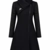 Gossip Girl S6 Kaylee DeFer Navy Studded Sleeves Coat