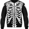 Halloween 3D Ribcage Bomber Jacket
