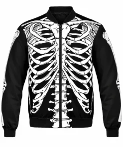 Halloween 3D Ribcage Bomber Jacket