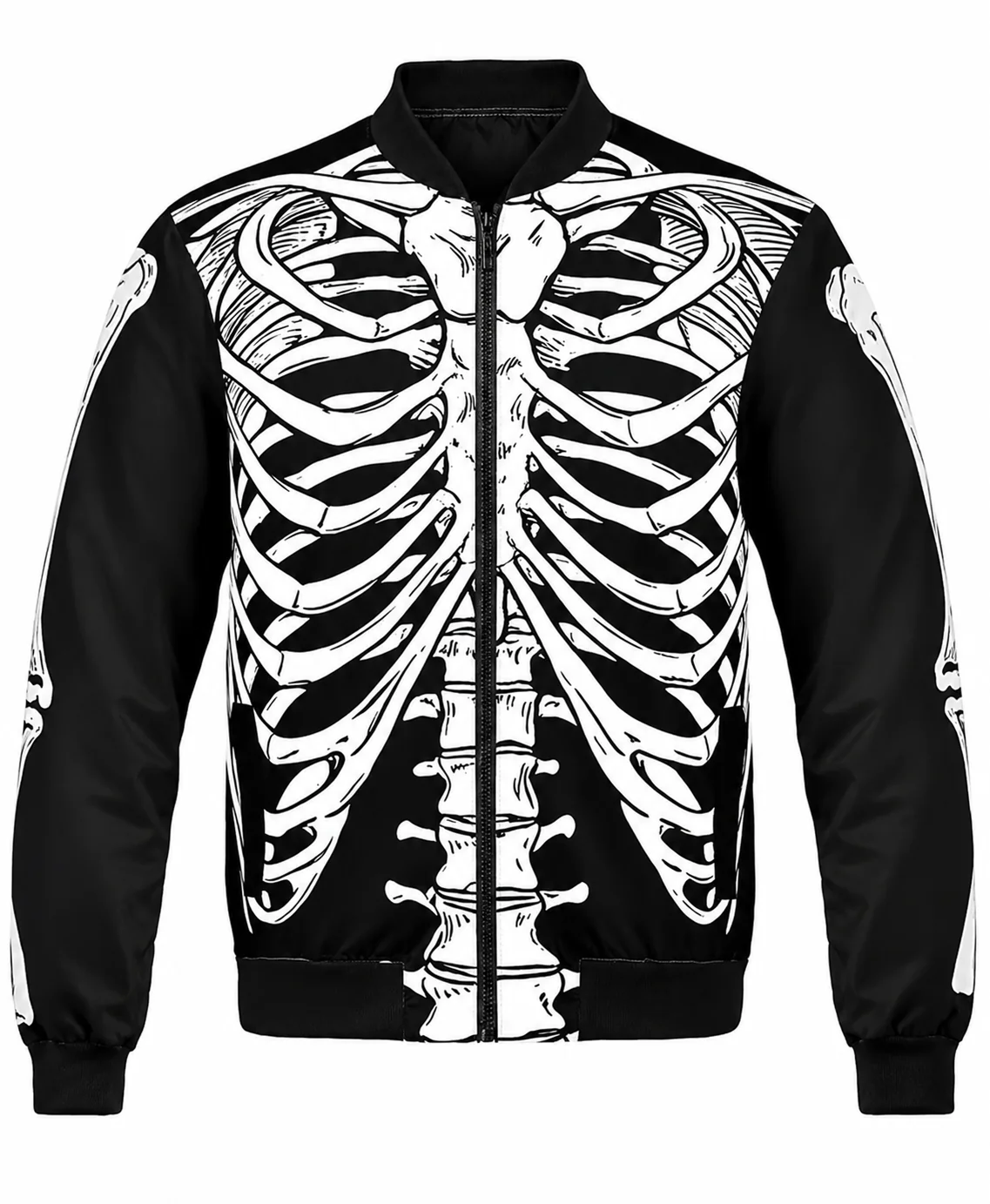 Halloween 3D Ribcage Bomber Jacket