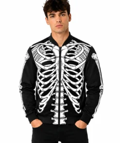 Halloween 3D Ribcage Bomber Jacket