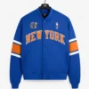 Kith for the New York Knicks 2026 Blue Satin Bomber Jacket