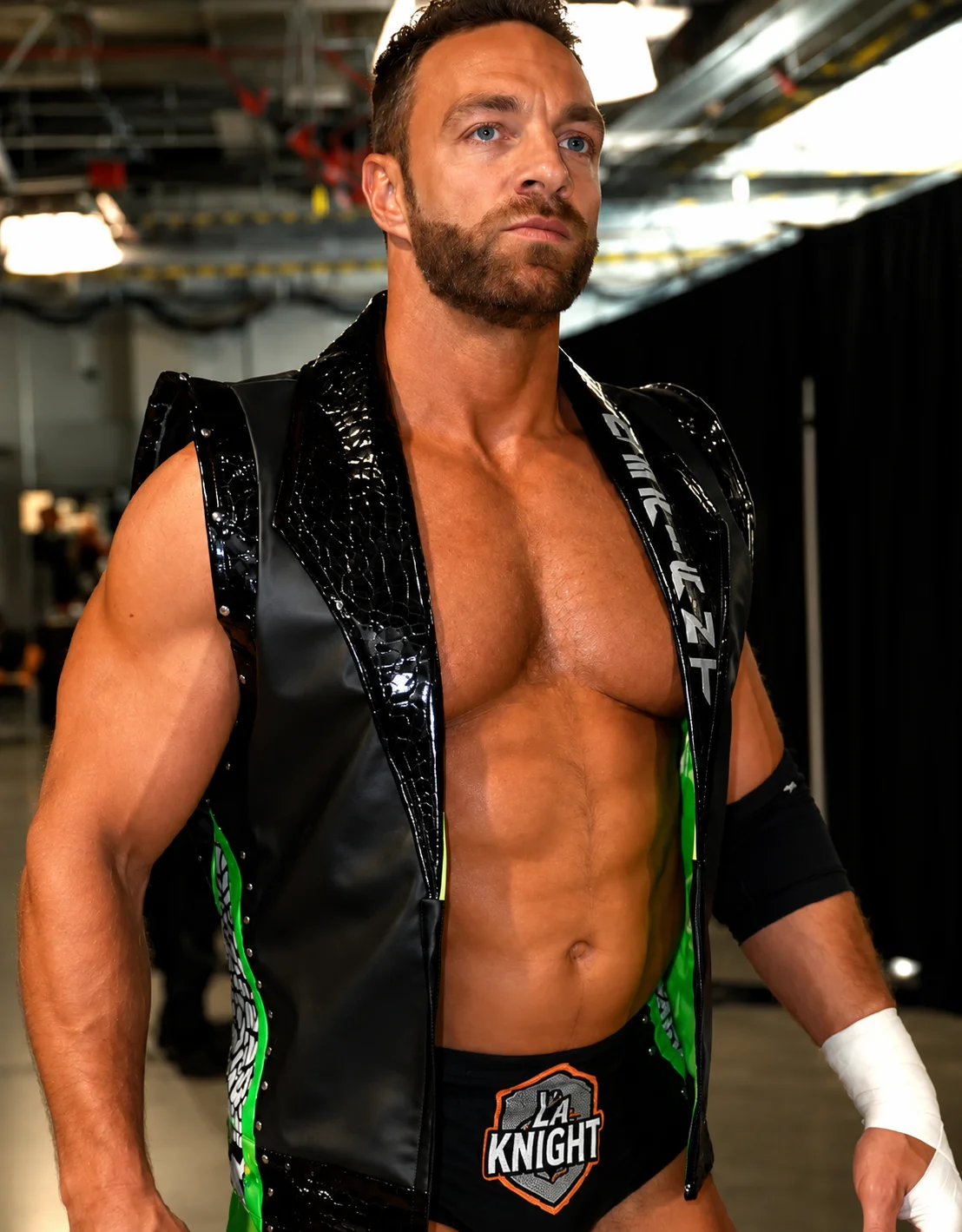 LA Knight WrestleMania 42 Black Leather Vest