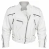 Lady Gaga White Leather Jacket
