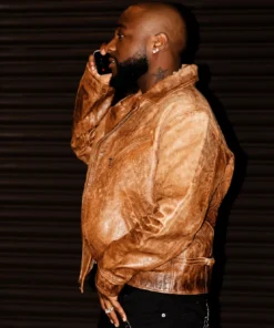 London Davido Brown Leather Jacket