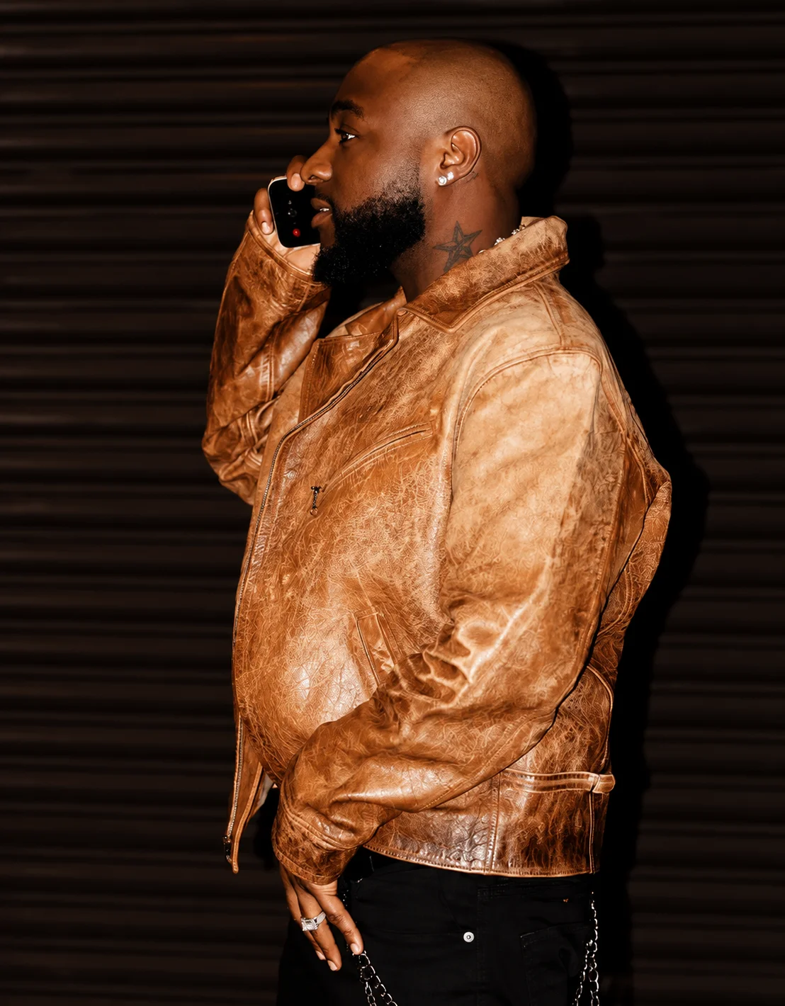 London Davido Brown Leather Jacket