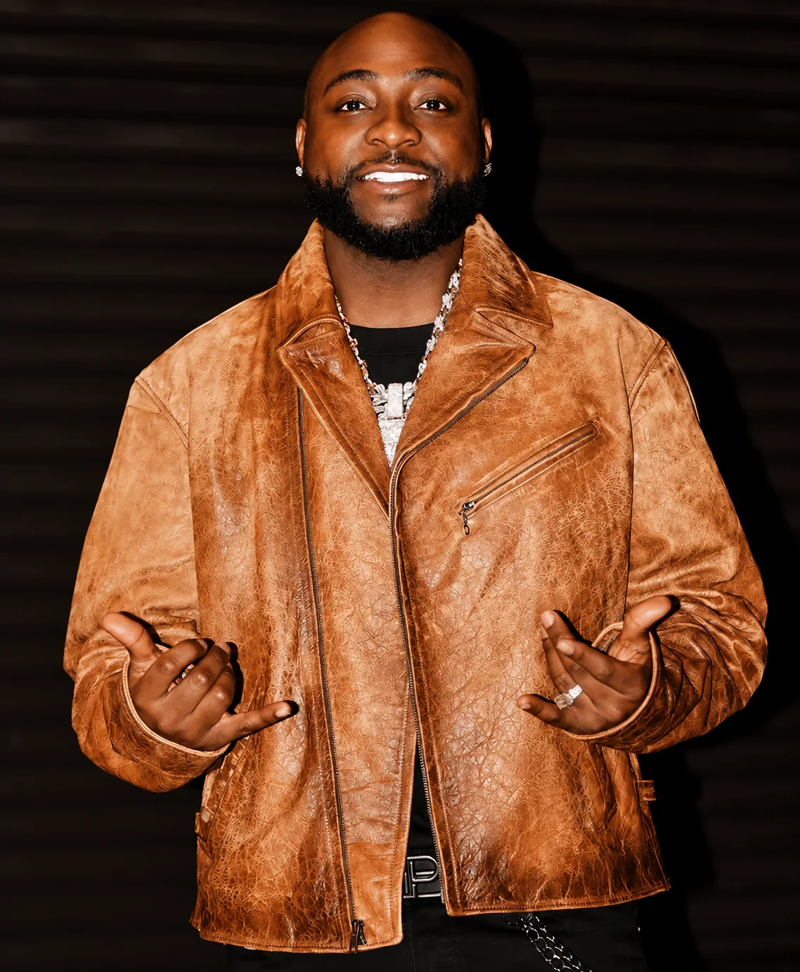 London Davido Brown Leather Jacket