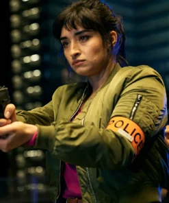 Lupin Sofia Belkacem Green Bomber Jacket