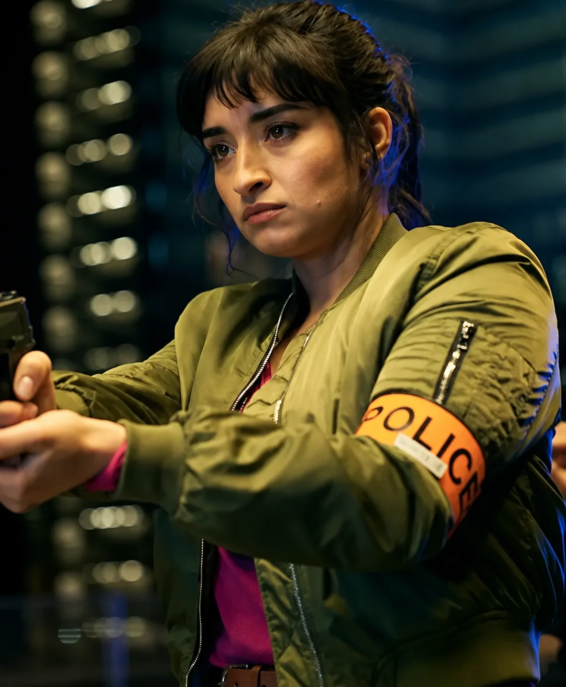 Lupin Sofia Belkacem Green Bomber Jacket