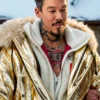 MLDH S19 David Bromstad Metallic Gold Hooded Fur Bomber Jacket