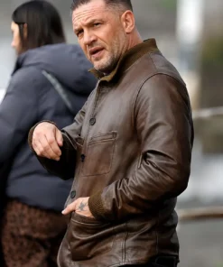 Mobland S02 Tom Hardy Brown Leather Jacket
