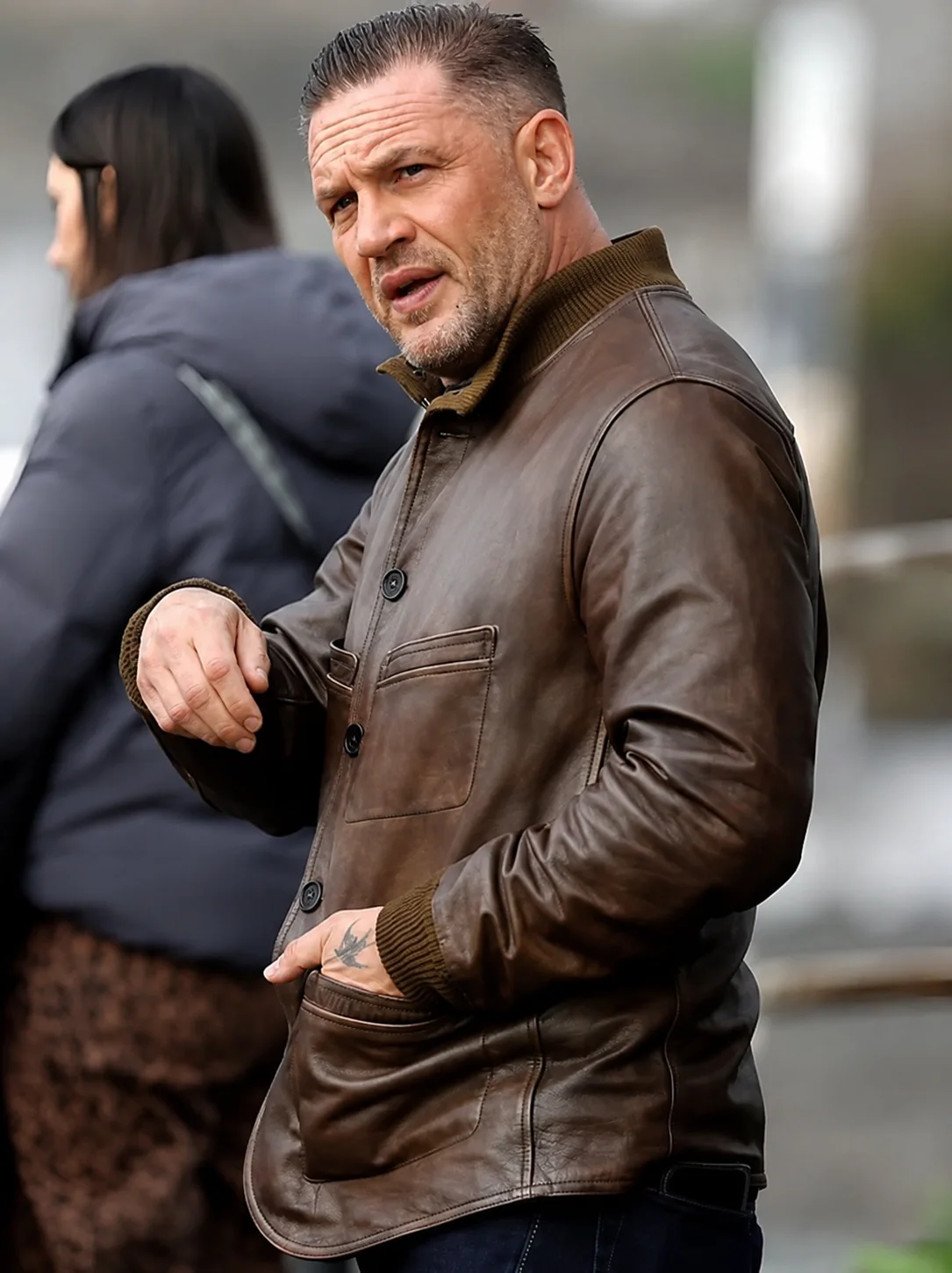 Mobland S02 Tom Hardy Brown Leather Jacket