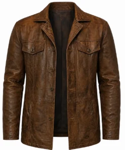 Motor City 2026 Alan Ritchson Brown Leather Jacket