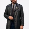 Motor City 2026 Pablo Schreiber Black Leather Coat