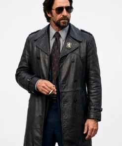 Motor City 2026 Pablo Schreiber Black Leather Coat