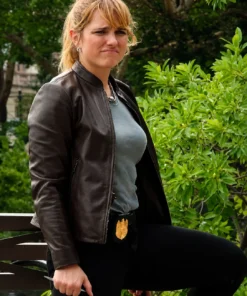 NCIS NY 2026 Jacqueline Byers Brown Leather Jacket