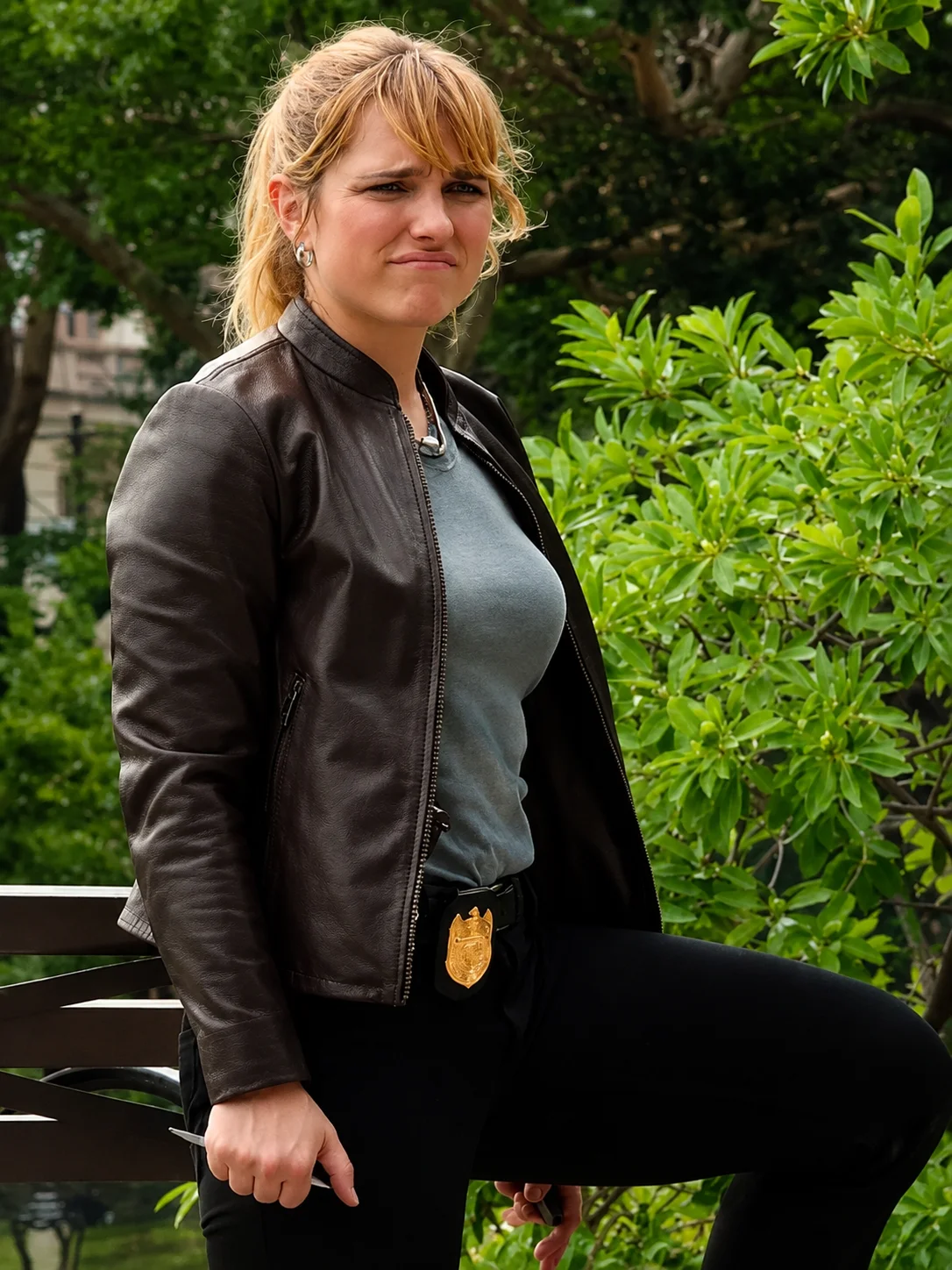 NCIS NY 2026 Jacqueline Byers Brown Leather Jacket