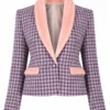 Next Gen NYC S2 Riley Burruss Fur Trim Cropped Check Jacket