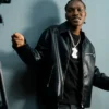 Nigerian Singer Zinoleesky Black Leather Jacket for Men