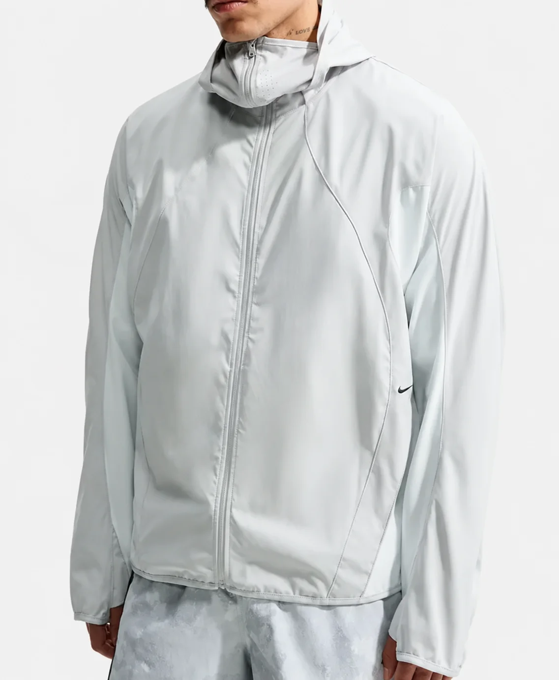Nike Tech Dri-Fit Helios Zip Up White Hooded Ninja Track Jacket For Men