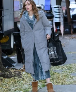 One Night Only Maya Hawke Grey Coat