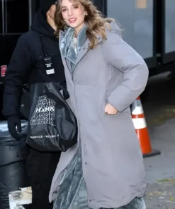 One Night Only Maya Hawke Grey Coat