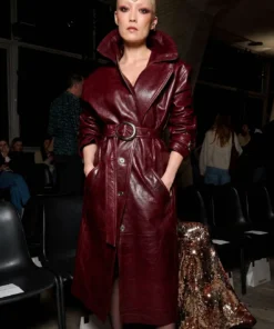 Pom Klementieff PFW 2026 Leather Trench Coat