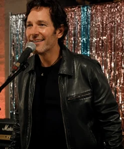 Power Ballad Paul Rudd Black Leather Jacket