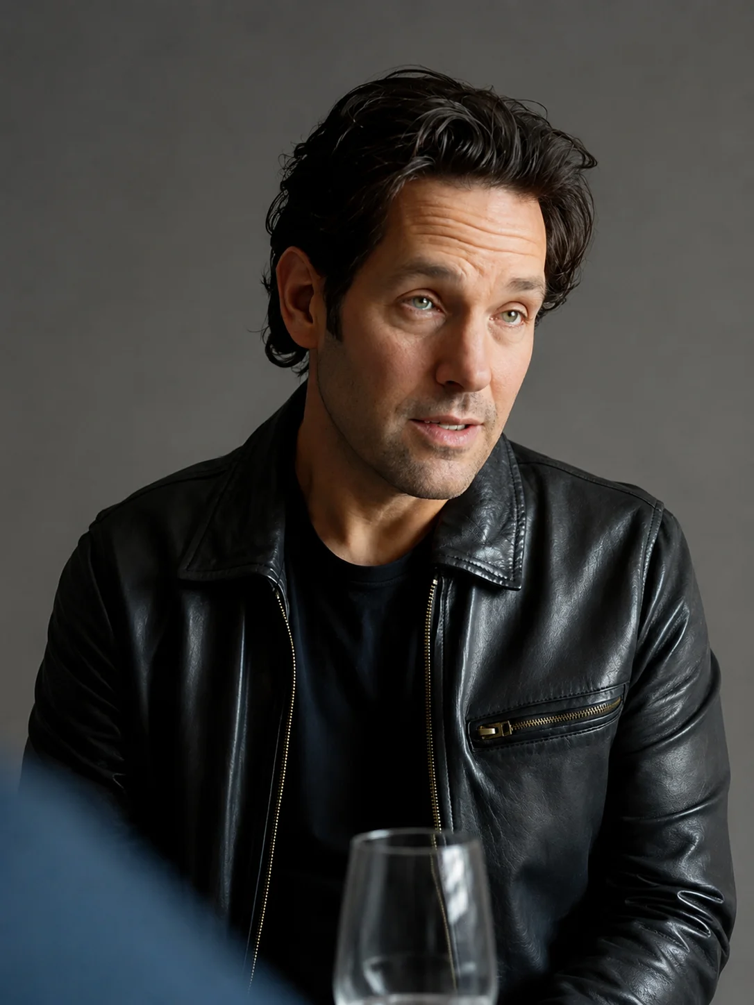 Power Ballad Paul Rudd Black Leather Jacket