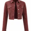 Protagonists Lucia Video Game Grand Theft Auto VI 2026 Maroon Denim Jacket For Women
