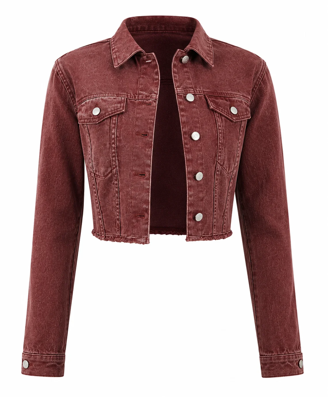 Protagonists Lucia Video Game Grand Theft Auto VI 2026 Maroon Denim Jacket For Women