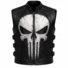 Punisher Inspired Black Leather Vest