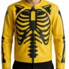 Skeleton Yellow Leather Jacket
