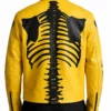 Skeleton Yellow Leather Jacket