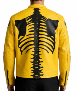 Skeleton Yellow Leather Jacket