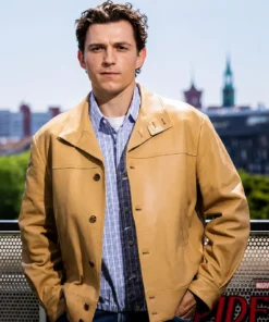 Spider Man Promo Tom Holland 2026 Tan Jacket