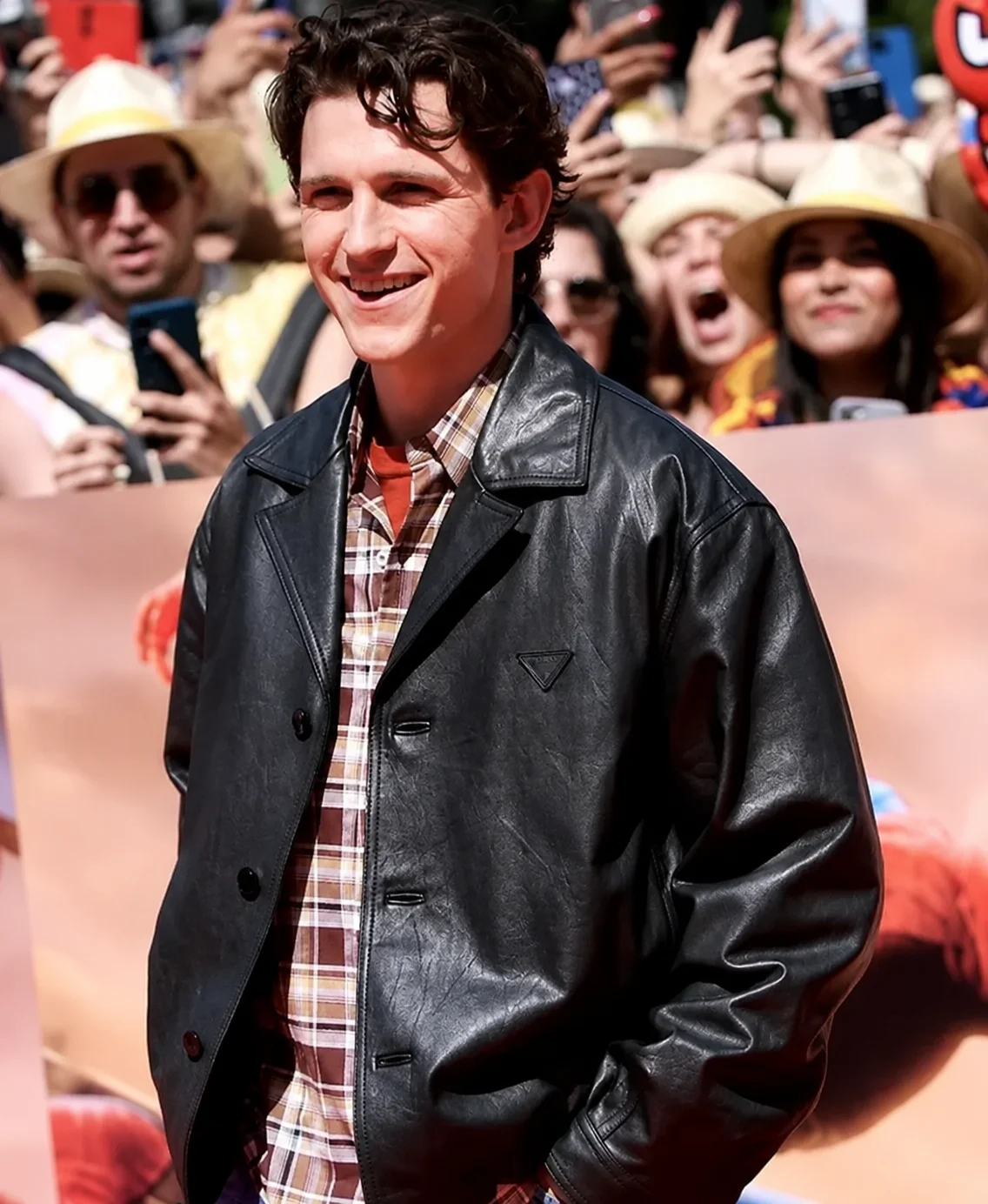 Spider Man Promotional Event Tom Holland Leather Jacket