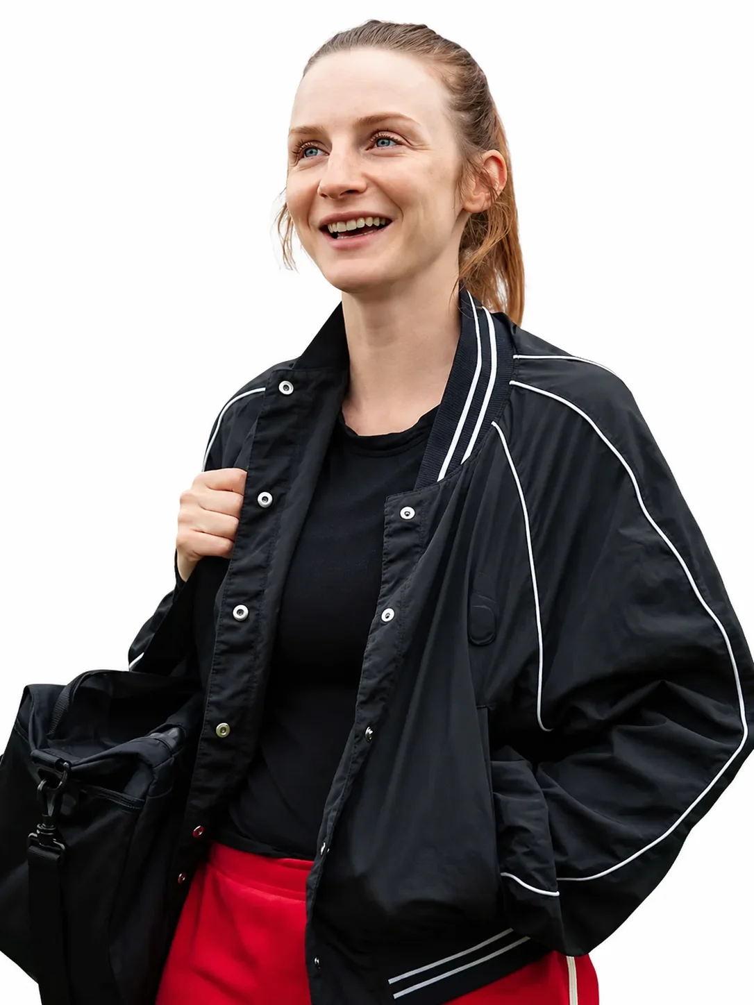 Ted Lasso S04 Faye Marsay Black Bomber Jacket