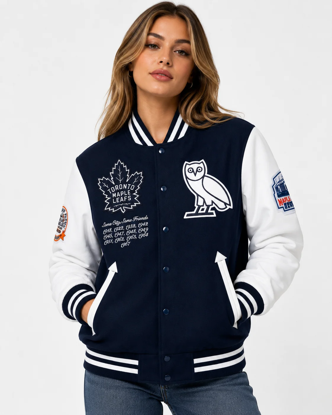 Toronto OVO Maple Leafs Varsity Blue Jacket