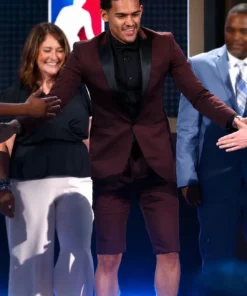 Trae Young NBA Drafts Burgundy Suit