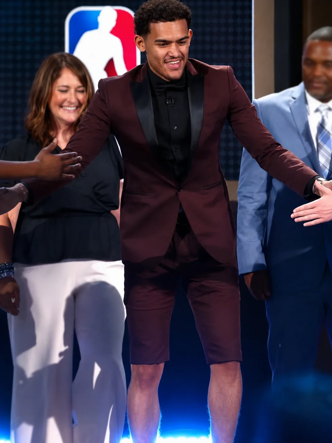 Trae Young NBA Drafts Burgundy Suit