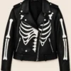 Women Skeleton Leather Cosplay Jacket