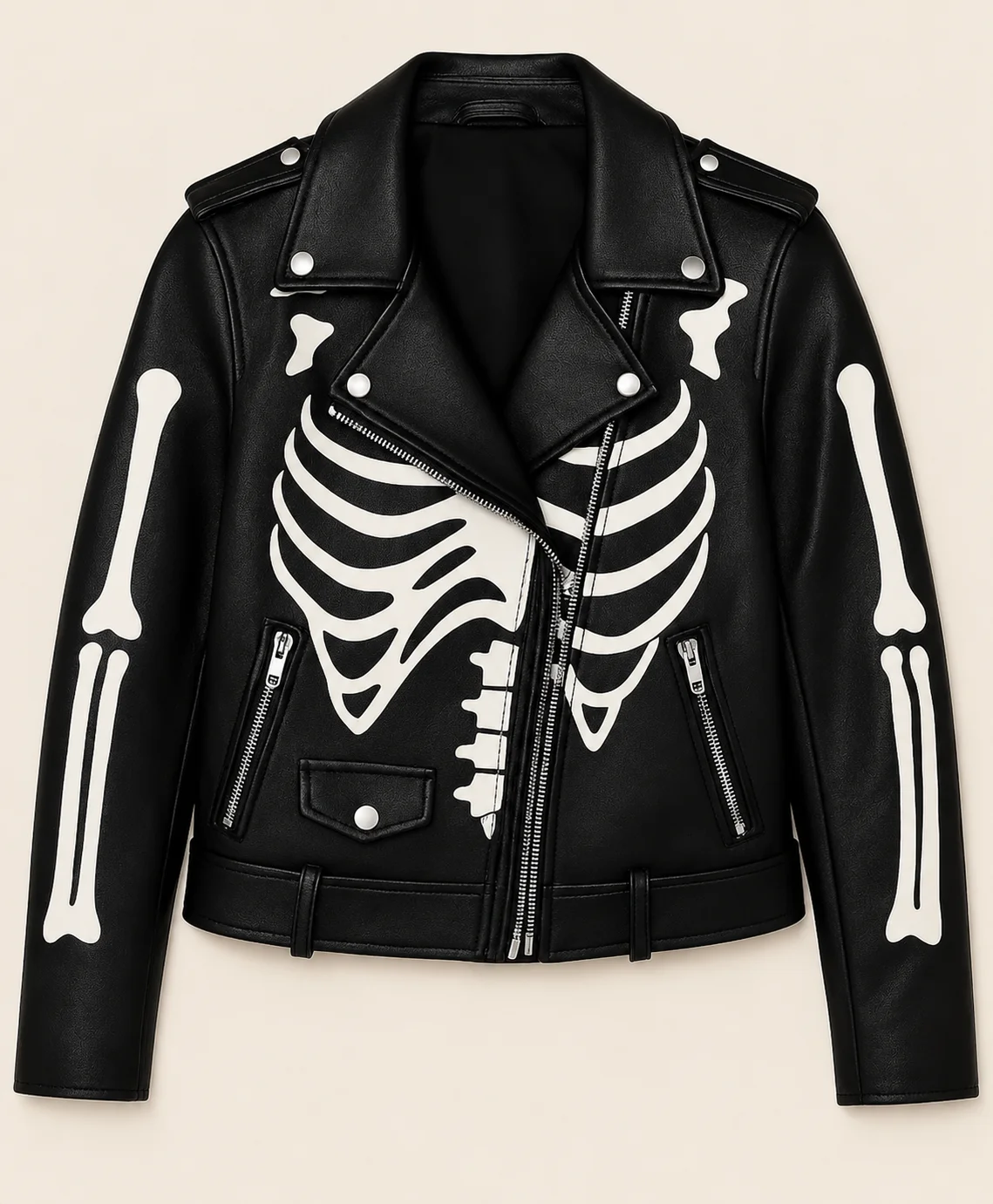 Women Skeleton Leather Cosplay Jacket