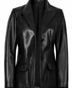 Women’s Classic Black Leather Blazer