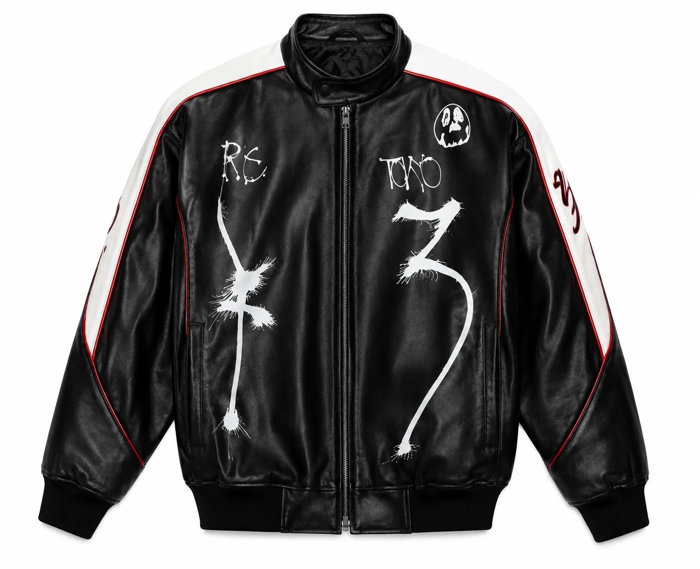 Y-3 T Skater Mark Gonzales Black Leather Jacket