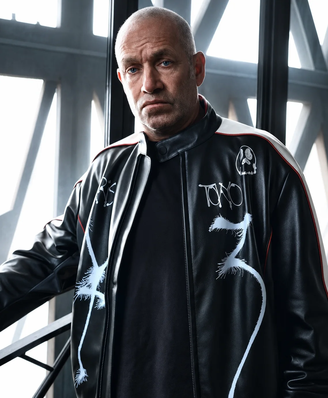 Y-3 T Skater Mark Gonzales Black Leather Jacket
