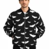 White Bats Black Bomber Jacket