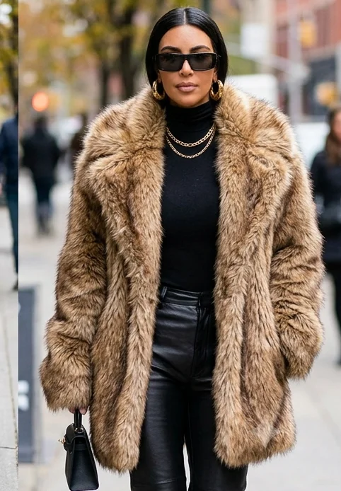kim kardashian fur jacket