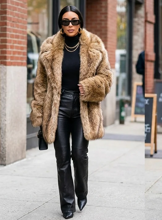 kim kardashian fur jacket